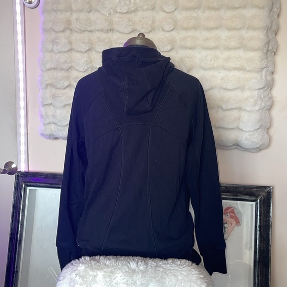 90 degrees black cotton sweatshirt preowned wish zip in front the strap missing - Picture 4 of 9